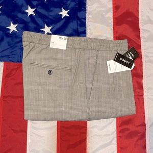 NWT Mens Express Gray Glen Plaid Dress Joggers Size 36X30